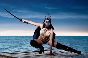 Картинка Danie+Pearl девушки меч море cierra сапоги маска катана