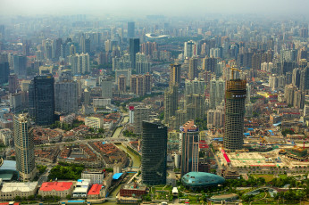 Картинка города шанхай китай высотные здания небоскрёбы мегаполис