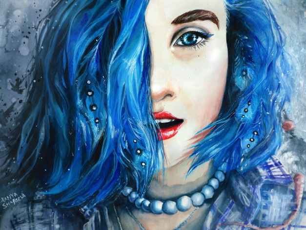 Обои картинки фото рисованные, люди, волос, лицо