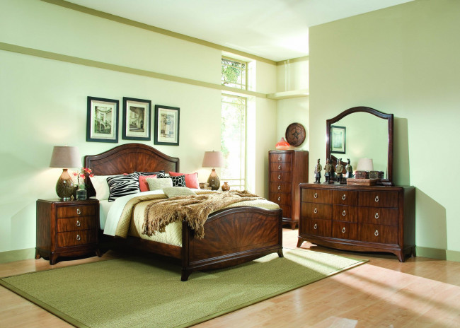 Обои картинки фото интерьер, спальня, кровать, подушки, мебель