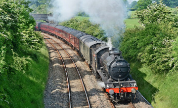 Картинка техника паровозы дорога рельсы вагоны паровоз железная