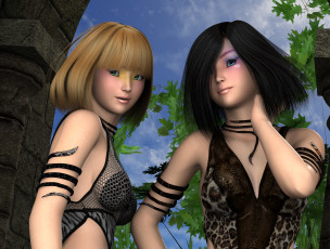 Картинка 3д+графика аниме+ anime фон взгляд девушки