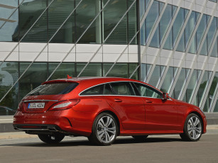 Картинка автомобили mercedes-benz cls 500 shooting brake amg sports package x218 2014г красный