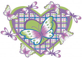 Картинка векторная+графика животные фон бабочки