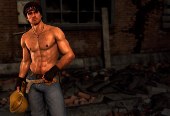 Картинка 3д+графика люди+ people тело мускулы грудь парень мужчина