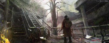 Картинка filip+dudek фэнтези иные+миры +иные+времена пилигрим постапокалипсис мир иной запустение разрушения экскалатор