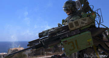 Картинка filip+dudek фэнтези люди пулемет оружие солдат будущее