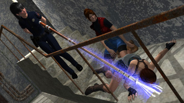 Картинка 3д+графика фантазия+ fantasy девушки взгляд фон оружие