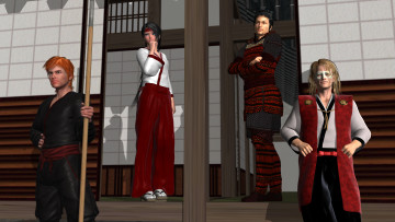 Картинка 3д+графика люди+ people взгляд девушка мужчины шест