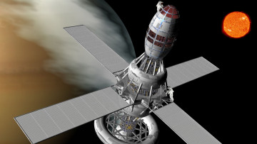 Картинка космос арт планета вселенная звезды космический корабль космонавты