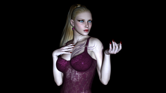 Обои картинки фото 3д графика, люди , people, девушка, взгляд, фон