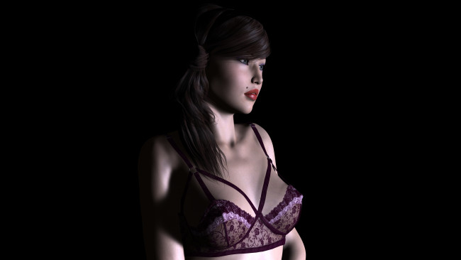 Обои картинки фото 3д графика, люди , people, взгляд, девушка, фон