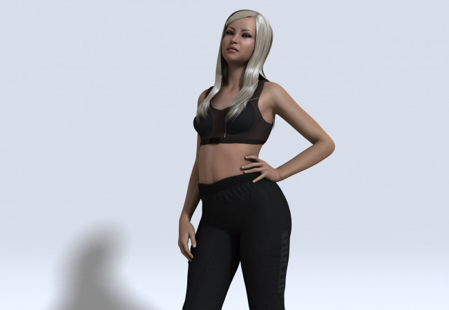 Обои картинки фото 3д графика, люди , people, фон, взгляд, девушка, блондинка