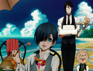 Картинка аниме kuroshitsuji себастьян сиэль