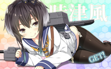 Картинка аниме kantai+collection фон взгляд девушка
