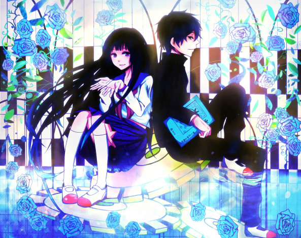 Обои картинки фото аниме, hyouka, персонажи, школьники