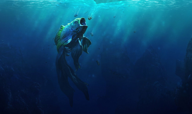 Обои картинки фото фэнтези, существа, хвост, рыба, море