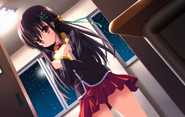 Обои картинки фото аниме, unknown,  другое, фон, взгляд, девушка