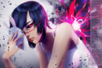 Картинка календари аниме 2018 девушка маска