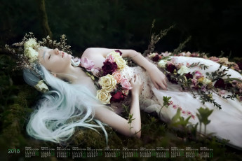 Картинка календари девушки цветы 2018