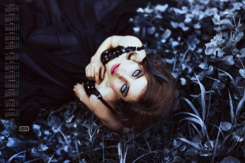 Картинка календари девушки взгляд 2018 макияж растения