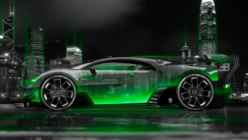 Картинка bugatti+vision+gran+turismo+side+crystal+city+night+car+2014 автомобили 3д bugatti vision gran turismo side crystal city night car 2014