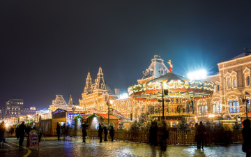 Картинка города москва+ россия елка улица christmas tree рождество украшения moscow holiday celebration ярмарка новый год red square design merry игрушки city xmas город lights москва night decoration