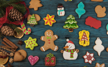 Картинка праздничные угощения печенье gingerbread
