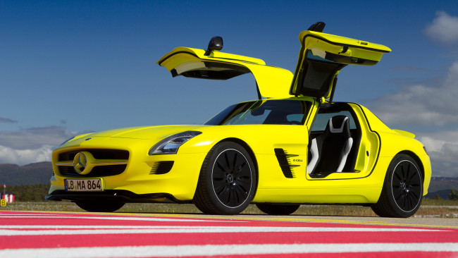 Обои картинки фото mercedes-benz sls amg e-cell concept 2010, автомобили, mercedes-benz, sls, amg, e-cell, concept, 2010