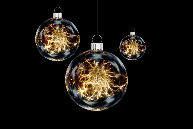 Обои картинки фото праздничные, 3д графика , новый год, шары, фон