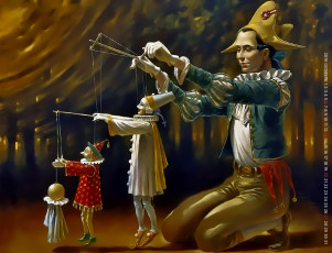 Картинка календари фэнтези 2019 calendar театр мужчина кукла представление игрушка