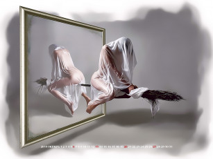 обоя календари, компьютерный дизайн, calendar, рамка, метла, ткань, девушка, 2019