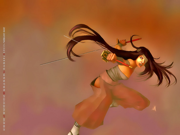 Обои картинки фото календари, фэнтези, воительница, девушка, 2019, calendar, оружие