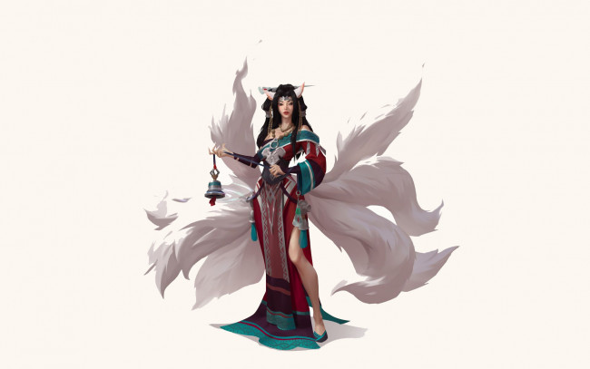 Обои картинки фото фэнтези, демоны, девушка, хвосты