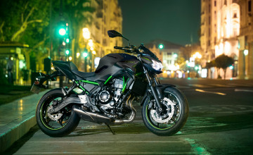 обоя kawasaki z650 modenas 2023, мотоциклы, kawasaki, z650, modenas, кавасаки, ночь, город