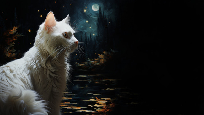 Обои картинки фото рисованное, животные,  коты, нейросети, графика, нейроарт, ai, art, нейронные, сети, рисунки, нейро, искусство