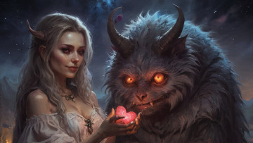 Картинка фэнтези красавицы+и+чудовища нейросети графика нейроарт ai art нейронные сети рисунки нейро искусство нейрографика graphics neuroart neural networks drawings neuro neurography