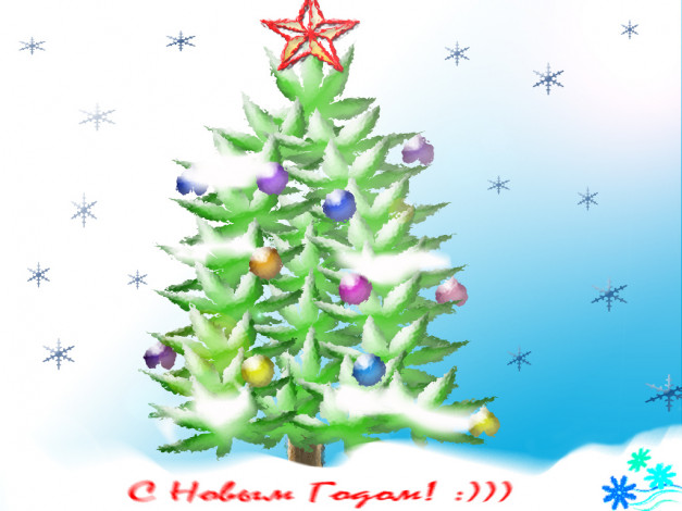 Обои картинки фото Ёлка, праздничные, векторная, графика, новый, год