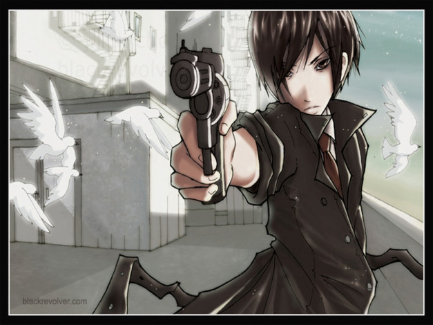 Обои картинки фото аниме, weapon, blood, technology