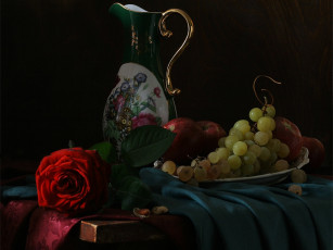 Картинка ира быкова кувшин роза еда натюрморт