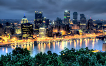 Картинка города огни ночного