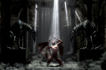 Картинка 3д графика creatures существа лучи