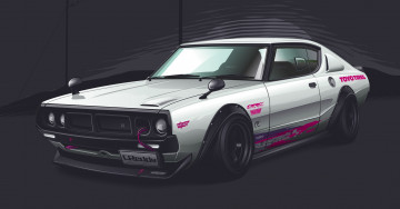 Картинка автомобили векторная графика nissan skyline gt-r c111