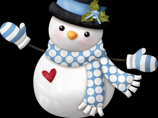 Обои картинки фото праздничные, 3д, графика, новый, год, снеговик