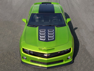 Картинка автомобили camaro зеленый концепт hot wheels green chevrolet передок камаро