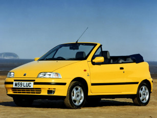 Картинка автомобили fiat cabrio punto yellow