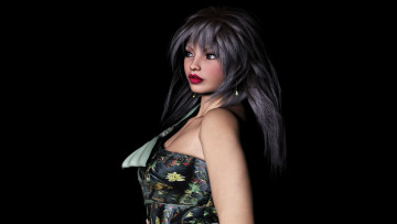 обоя 3д графика, people , люди, девушка, взгляд, платье