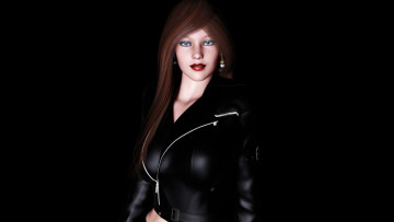 Картинка 3д+графика people+ люди фон курточка девушка взгляд