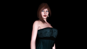 обоя 3д графика, people , люди, взгляд, платье, фон, девушка