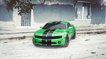Картинка автомобили camaro strip black turquise